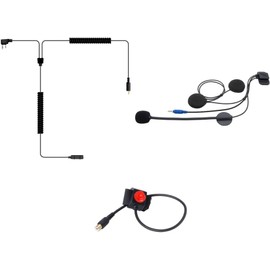 Rugged Radios Motorcycle Communication Kit Harness Only with Helmet Kit Y Harness and Velcro Push to Talk Button for Rugged R1 V3 RH5R GMR2 PLUS RDHX RDH16 Baofeng UV-5R F8HP 5RM