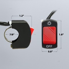 1 Piece Motorcycle Handlebar Switch On Off Button Bicycle Motorcycle Tuning Part for U5 U7 U2 LED Light Scooter Electrombile-Fits 7/8" Handlebars (22mm) Red 2