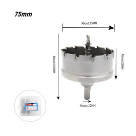Hole Saw LAIWEI Carbide Hole Cutter Stainless Steel Metal Drill Bit Tungsten Alloy Drill Bit TCT Hole Saw Cutting Diameter 2-15/16"(75mm Hole Saw)