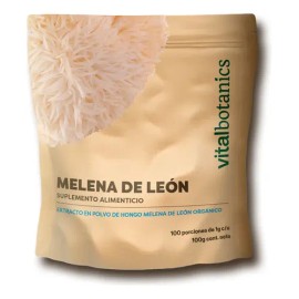 Extracto Hongo Melena De León Orgánico Polvo 100g Adaptogeno Sabor Sin sabor                                                                          