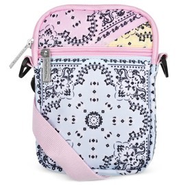 iscream Girls' Bandana Patchwork Crossbody Messenger Bag Style 7.75" x 7.75" Purse