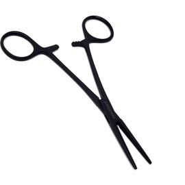Dog Pet Ear/Nose Hair Puller Grooming Hemostat Locking Forceps Pliers, 5.5" (14cm), Straight (Black)
