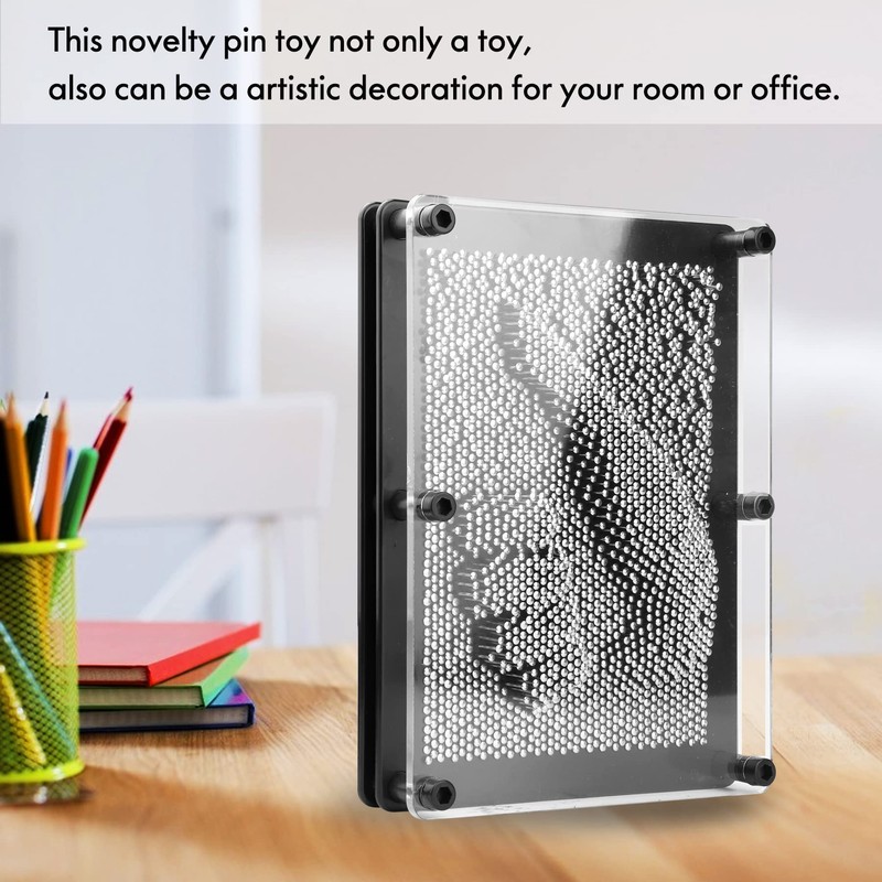 3D Pin Art Toy, Large Size 6” X 8”Unique Metal