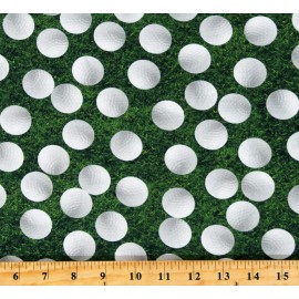 Robert Kaufman Cotton Golf Balls Grass Sports Life Green Fabric Print by the Yard D667.71