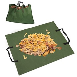 GROWORLD Leaf Bag for Collecting Leaves Reusable Garden Yard Waterproof 2 IN 1Waste Bags Tarp Trash Canvas Heavy Duty Storage Lawn Container Collapsible Large Capacity with Handles for Collecting Fallen Leaves