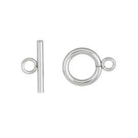 Adabele SJF181-2 - 50 piezas de acero inoxidable quirúrgico de grado 304 de 15 mm (0.6 pulgadas) con cierre de palanca hipoalergénico en T para hacer joyas y manualidades