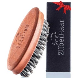ZilberHaar Pocket Beard Brush â€“ 100% Boar Bristles with Firm Natural Hair â€“ Best Beard and Skin Care for Men and Beard Grooming â€“ Pocket Size an