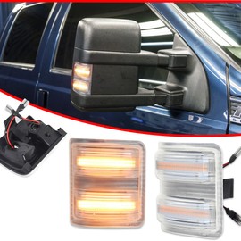 KENRTIR Clear Lens Amber LED Side Mirror Marker Running & Turn Signal Light for 2008-2016 F250 F350 F450 F550 Super Duty 7C3Z-13776-A, 7C3Z-13776-B, 7C3Z13776A, 7C3Z13776B