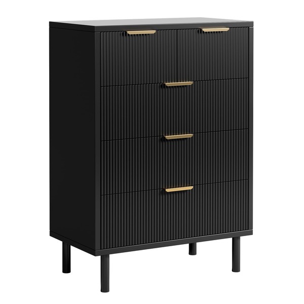 IDEALHOUSE Wave Fluted 5 Drawer Dresser, 38'' Tall Chest of