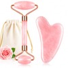 Generic Rodillo de jade de cuarzo rosa y set de