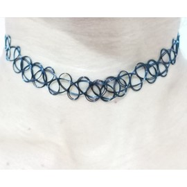 6pcs Womens Choker Necklace Elastic Stretchable Smooth Collar Choker For Womens Girls Size Fits to All (Black)