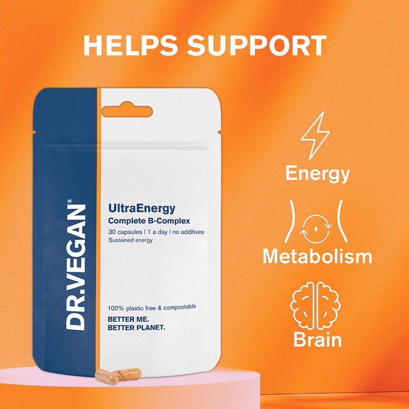 DR.VEGAN UltraEnergy | High Strength B Vitamin Complex, 30 Vegan-Friendly