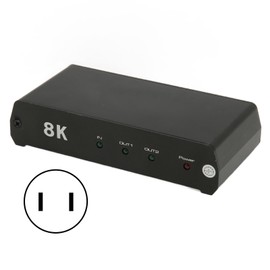 HD Multimedia Interface Splitter 1 In 2 Out 8K 60Hz HDR HD Multimedia Interface Switcher for TV Set Top Box 100‑240V US Plug