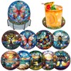 Bowetile 9PCS Diamond Art Coasters Kit with Holder, Stained Glass