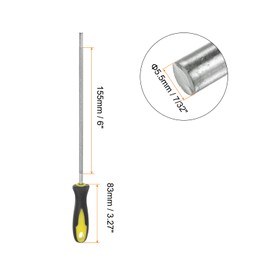 HARFINGTON Diamond Chainsaw File 7/32"(5.5mm) 80 Grits High Hardness Round Cut Sharpen Rasp with Plastic Handle for Chain Saw Polishing