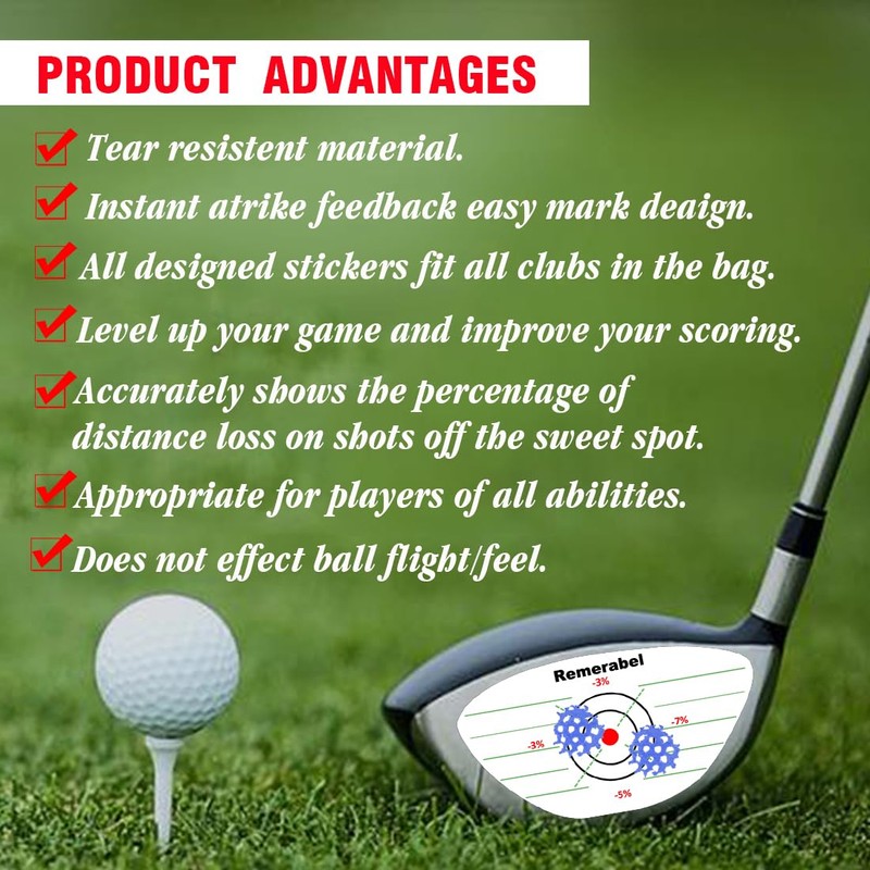 Golf Driver Blue Impact Tape Set Labels 150 pcs Self-Teaching