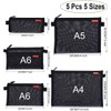 Mesh Zip Pouch Zippered Wallet Pencil Case, 5 Different Sizes
