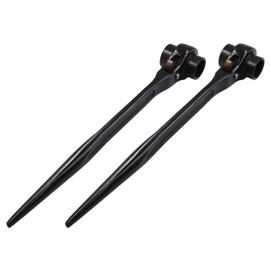 LBY 2-Pack Hexagon Scaffold Quick Wrench, 22mm/24mm Ratchet Spanner Ratcheting Socket Wrench Tool, Double Ended Socket Ratcheting Scaffold Wrench, Pointed Tail Black