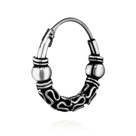 NKlaus Single 925 Sterling Silver Celtic Gothic Creole Earrings 15 mm 7233, Sterling Silver, No Gemstone