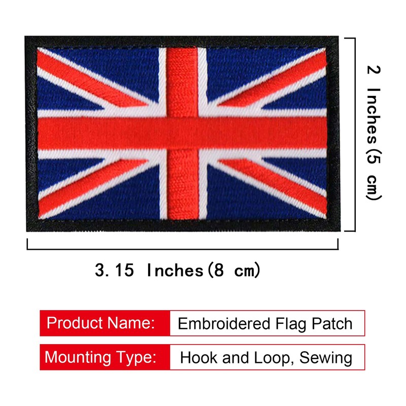 EmWoot 2PCS British UK United Kingdom Flag Patch Embroidered Morale