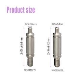 Dryer Drum Front & Back Support Roller Shaft Kit - W10359271 & W10359272 Replacement | Left & Right Hand Thread | Replaces WPW10359271, WPW10359272, 1878663, AP6020389 | 4 Pcs ﻿