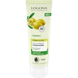 LOGONA NOURISH Hand Cream Intensive with Organic Olive Oil & Vitamin F and E, Strengthens the Skin Barrier & Provides Intensive Care and Protection, Tube, 75 ml