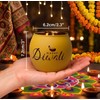 Glass Diwali Candle Holder - 4 Pcs Colorful Festival Tea