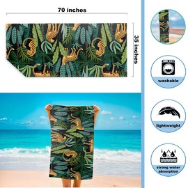 ENGVZ Beach Bags for Women, Wet Bag Cosmetic Bag, Pool Waterproof Shoulder Tote Bags, Pocket Zipper Summer Travel Essentials, Gifts for Women Birthday Friendship Gifts Leopard （2-Piece Set）