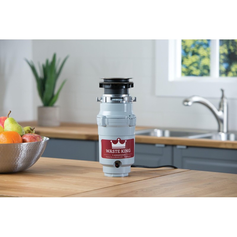 Waste King Garbage Disposal for Kitchen Sink with Power Cord,
