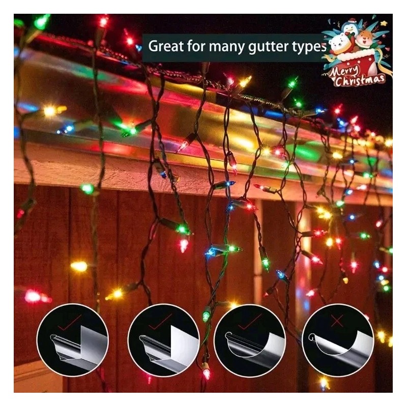 Brightown 100 Mini Plastic Lights Clips Banister Railing Fence Deck