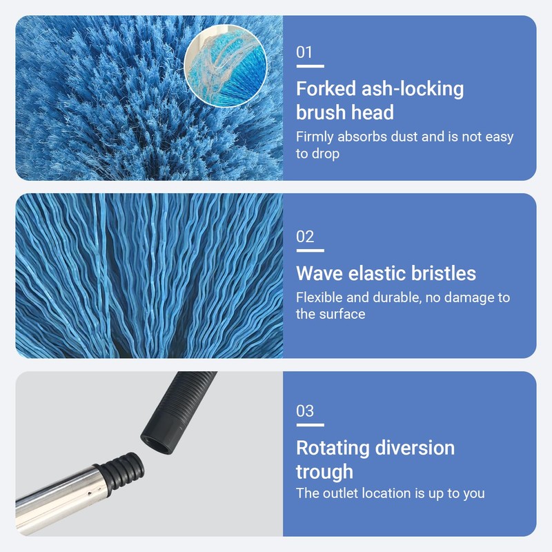 SUGOOE 12Ft Cobweb Duster with Extension Pole, Spider Web Brush