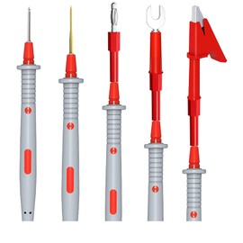 Cleqee Multimeter Test Lead Kit, 21 Piece Digital Electrical Test Probe Set with Alligator Clip, Mini Grabber SMD IC Test Hook Clip, Test Tweezers, Replaceable Precision Sharp Probe