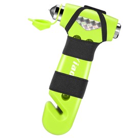 Yiader Window Breaker, 3-in-1 Emergency Escape Tool with Car Window Breaker and Seatbelt Cutter, Car Safety Hammer Car Essentials Tool for Women（Fluorescent Green）