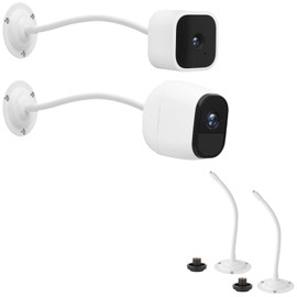 Mippko 2 Pack Camera Flexible Wall Mount Holder Compatible with Arlo/Blink/Reolink/Nest/Wyze/SimpliSafe Camera,Adjustment 8 inch Long Gooseneck Arm with Metal Base,1/4"-20 Threaded Screw,White