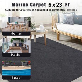 GarveeHome Marine Carpet 6 ft x 23 ft Boat Carpet, Marine Carpeting with Soft Cut Pile and Water-Proof TPR Backing, Carpet Roll for Home, Patio, Porch, Deck