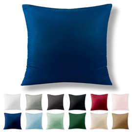 Alreya Renforcé Pillowcase, 100% Cotton, Super Soft Pillowcase with YKK Zip, Pillow Slip Only, 80 x 80 cm, Blue
