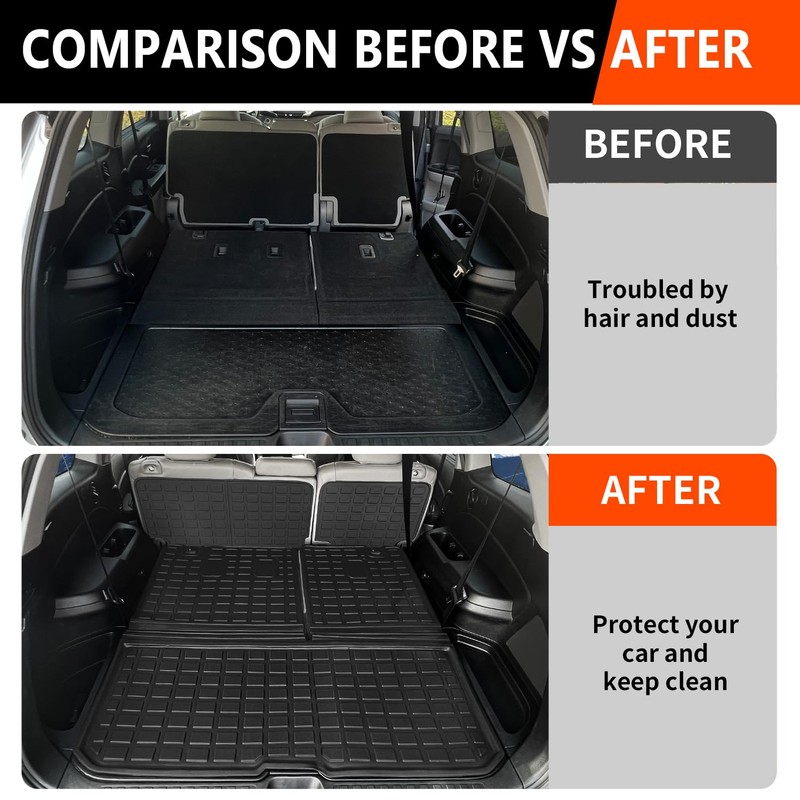 powoq 8Seat Cargo Mat Compatible with 2016-2022 Honda Pilot Trunk
