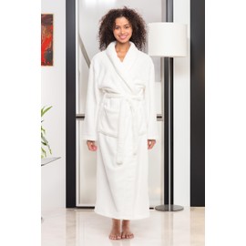 Alexander Del Rossa Womens Robes Long Plush, Robes for Women Bathrobe, Plus Size Robe White Small (A0117WHTSM)