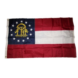 AES 3x5 Embroidered Sewn State of Georgia 2003 210D Solarmax Nylon Flag 3'x5'