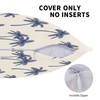 Navy Blue Palm Tree Lumbar Throw Pillow Covers Coastal Tropical