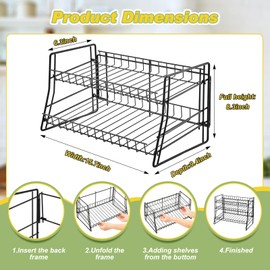 Vesici Candy Display Rack Metal Snack Display Stand Retail Snack Organizer for Countertop Bar Stores Kitchen (2 Pcs,15.7 x 8.3 x 9.4 Inch)