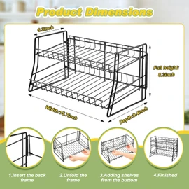 Vesici Candy Display Rack Metal Snack Display Stand Retail Snack Organizer for Countertop Bar Stores Kitchen (2 Pcs,15.7 x 8.3 x 9.4 Inch)