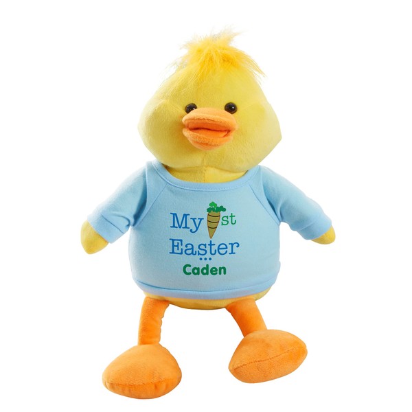 Personalization Universe My First Easter Personalized Quacking Plush Duck- Boy