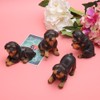 4Pcs/Set Mini Cute Puppy Dog Statue Sculpture Ornaments Resin Craftwork