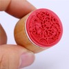 CCINEE 6pcs Round Rubber Stamps Floral Pattern Wooden Stamps for