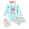 Conjunto de 4 piezas de ropa de conejo de Pascua