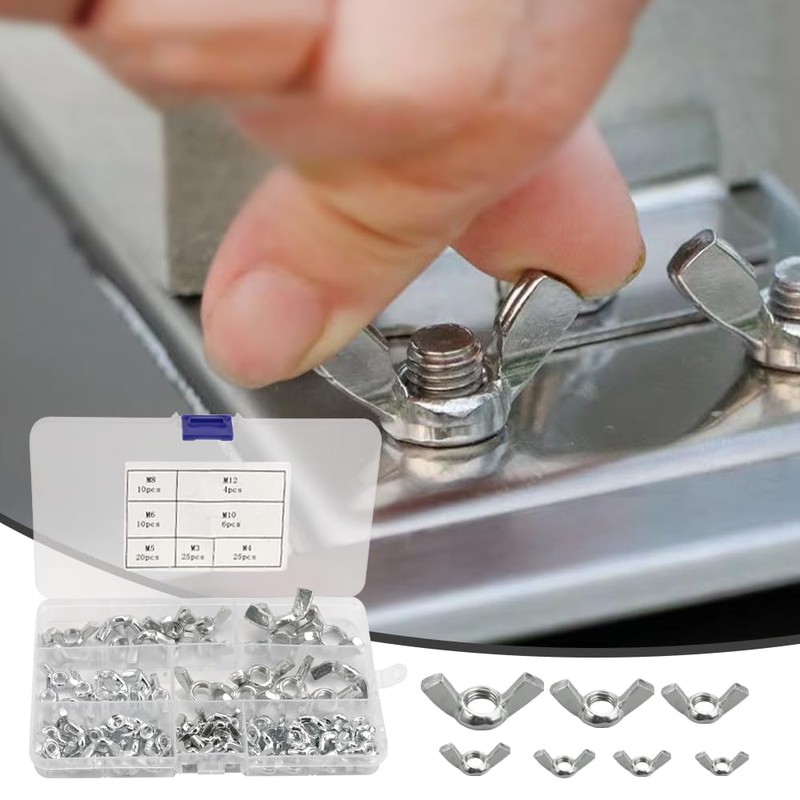 Wing Nuts Assortment Kit Wing Nut Stainless Steel Nuts Set