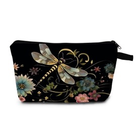 MoCaliduccious Dragonfly Print Women Makeup Bag Outdoor Portable Cosmetic Bag Toiletry Kit Travel Organizer