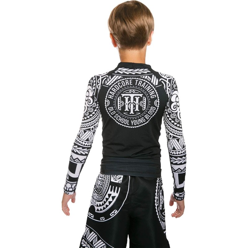 Hardcore Training Kids Rash Guard Compression Base Layer Tights No