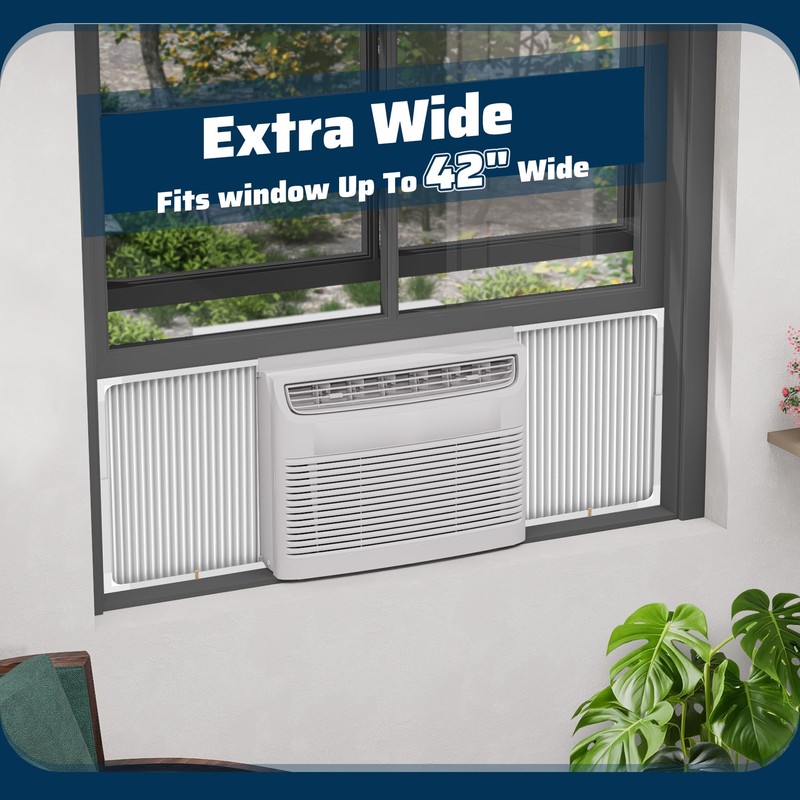 Pearwow Adjustable Window Air Conditioner Side Panels with Frame Set,Extra